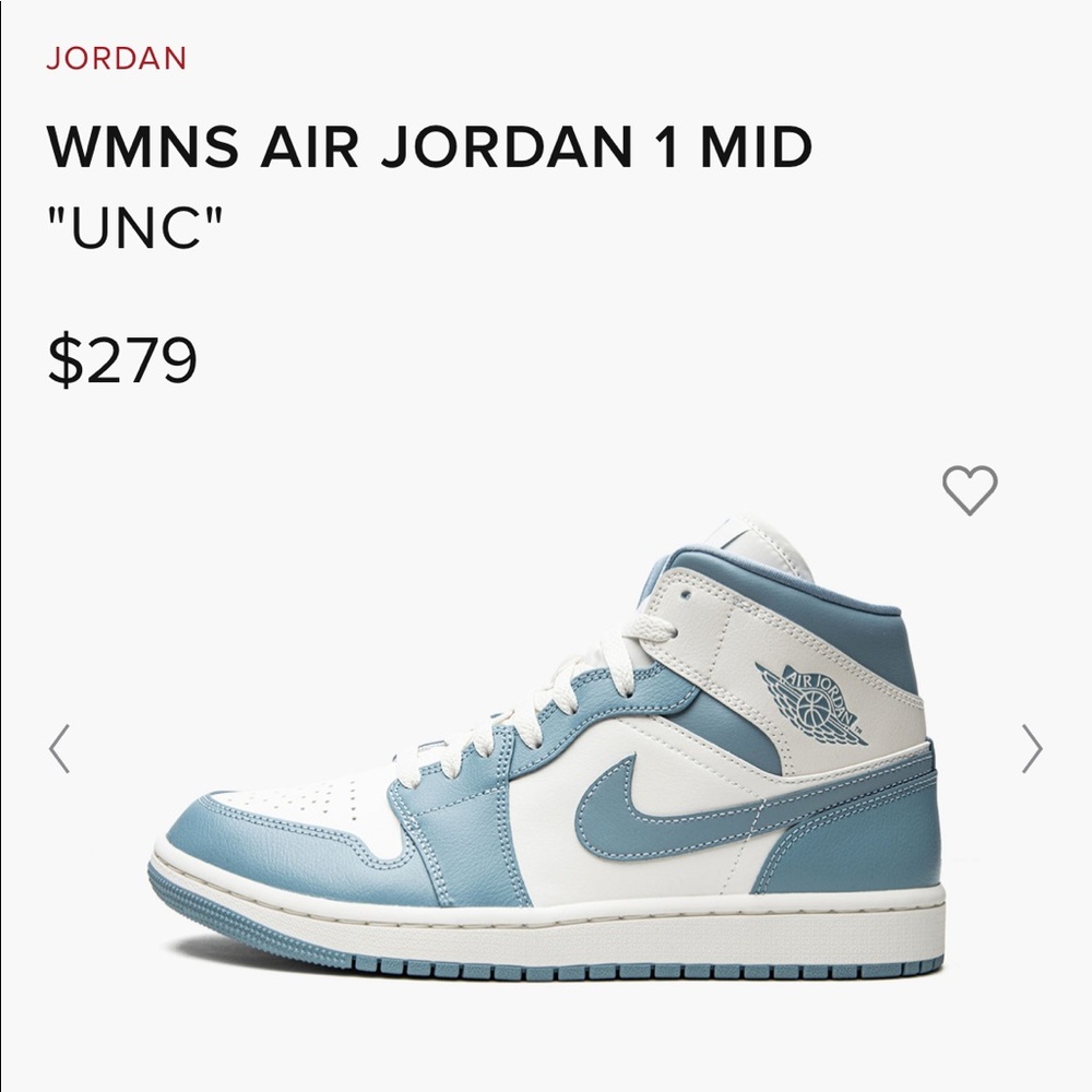 Jordan 1 mids sail blue UNC